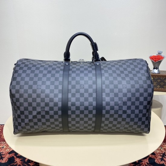 Replica Louis Vuitton Damier Graphite Keepall Bandoulière 55 N41413