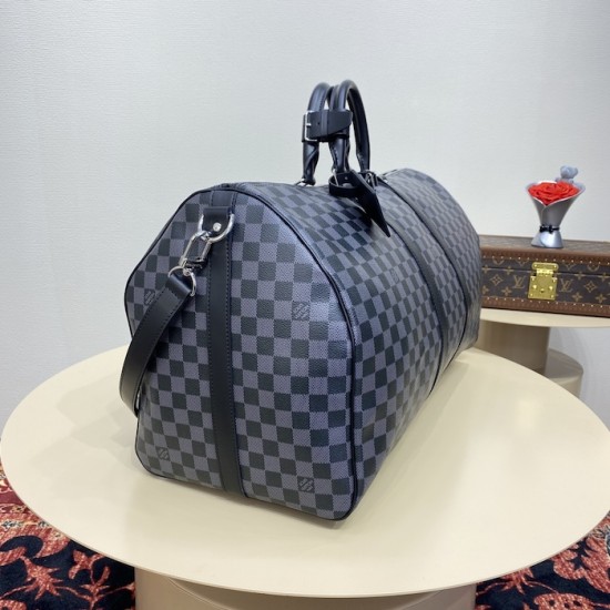 Replica Louis Vuitton Damier Graphite Keepall Bandoulière 55 N41413