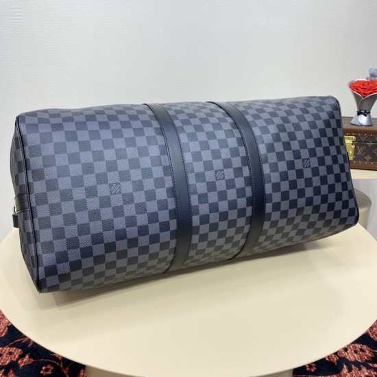 replica l**is V*t*n damier graphite keepall bandoulière 55 n41413