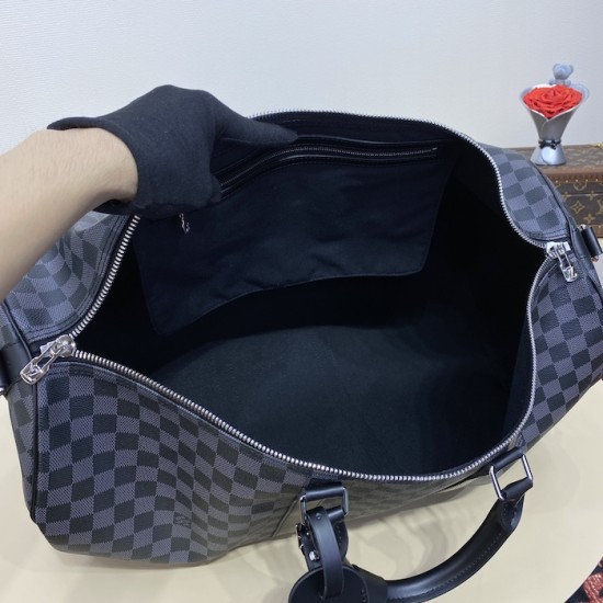 Replica Louis Vuitton Damier Graphite Keepall Bandoulière 55 N41413