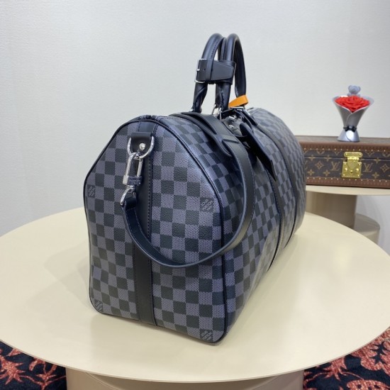 Replica Louis Vuitton Damier Graphite Keepall Bandoulière 45 N41418