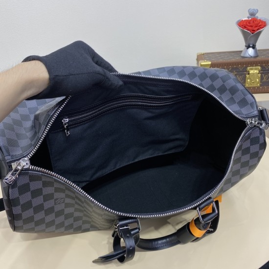 replica l**is V*t*n damier graphite keepall bandoulière 45 n41418