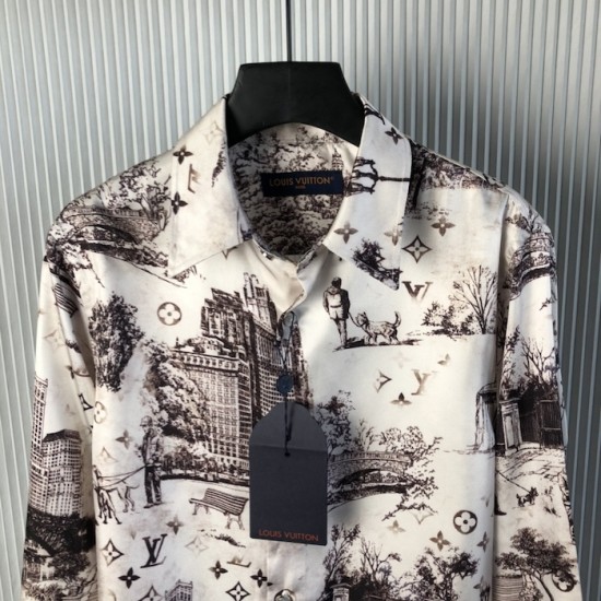 Louis Vuitton Long-Sleeved Silk Shirt 1AGJN5