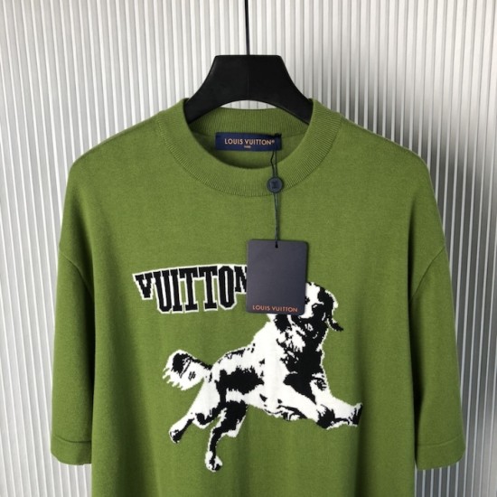 Louis Vuitton Short-Sleeved Cotton Crewneck 1AGJS6