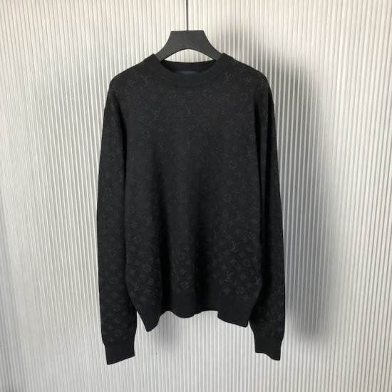 Louis Vuitton Monogram Embellished Wool Evening Crewneck 1AGJU6