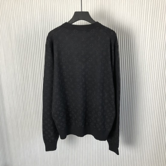 Louis Vuitton Monogram Embellished Wool Evening Crewneck 1AGJU6