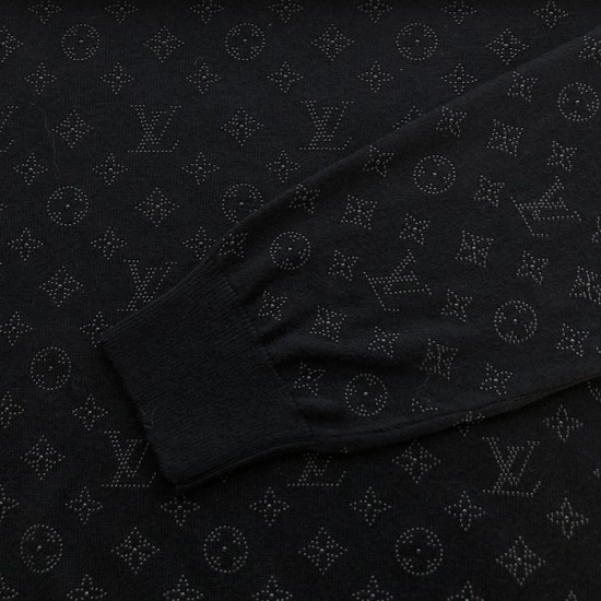 Louis Vuitton Monogram Embellished Wool Evening Crewneck 1AGJU6