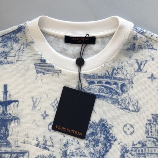 Louis Vuitton Printed Cotton Pique T-Shirt 1AGJYZ