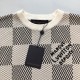 Louis Vuitton Damier Jacquard Short-Sleeved Crewneck 1AHEB7