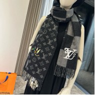 Louis Vuitton muffler NIGO collaboration Escharpe Damier giant wave monogram cashmere