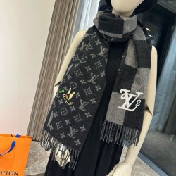 Louis Vuitton muffler NIGO collaboration Escharpe Damier giant wave monogram cashmere