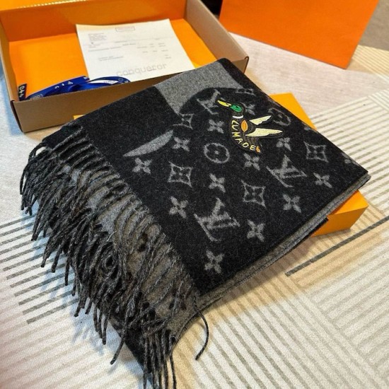 Louis Vuitton muffler NIGO collaboration Escharpe Damier giant wave monogram cashmere