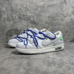 Of White x NIke SB Dunk Low White / Blue