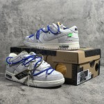 Of White x NIke SB Dunk Low White / Blue