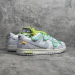 Of White x NIke SB Dunk Low White / Green