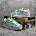 Of White x NIke SB Dunk Low White / Green