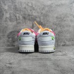 Of White x NIke SB Dunk Low White / Pink