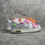 Of White x NIke SB Dunk Low White / Pink