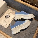 Alexander McQueen Tread Slick Lace up Sneakers Blue