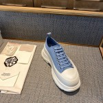 Alexander McQueen Tread Slick Lace up Sneakers Blue