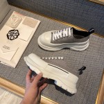 Alexander McQueen Tread Slick Lace up Sneakers White / Check