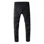 Amiri Leopard Half Track Broken Denim Black