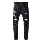 Amiri Black Snake Patch Jeans