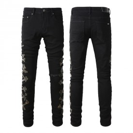 Amiri Camo Bones Jean Black Color