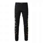 Amiri Camo Bones Jean Black Color