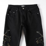 Amiri Camo Bones Jean Black Color