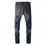 Amiri cashmere patch jean rough indigo