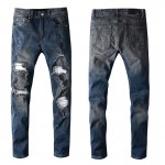 Amiri cashmere patch jean rough indigo