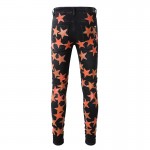 Amiri x Chemist leather stars jeans black / orange