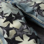 Amiri x Chemist leather stars jeans blue