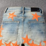 Amiri x Chemist leather stars jeans orange