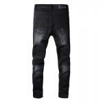 Amiri Cherub Distressed Printed Jeans Black