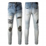 Amiri Denim Applique Logo Jean Clay Indigo