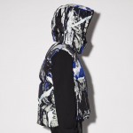 Amiri Paint Splatter Hooded Down Puffer Vest Blue