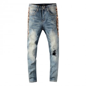 Replica Amiri Leopard Half Jeans