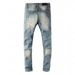 Amiri Leopard Half Track Broken Denim Classic Indigo