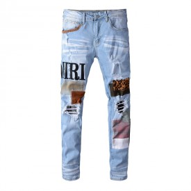 Replica Amiri Grunge Patch Jean Blue