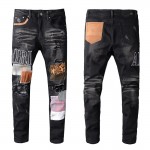 Amiri Grunge Patch Jean Rough Black