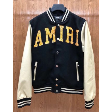 AMIRI Vintage Applique Varsity Jacket Black