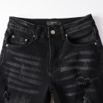 Amiri Leather Stitch Logo Jean Clay Black