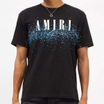 Amiri Logo-print Paint-effect Cotton-jersey T-shirt Black