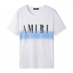 Amiri Logo-print Paint-effect Cotton-jersey T-shirt White