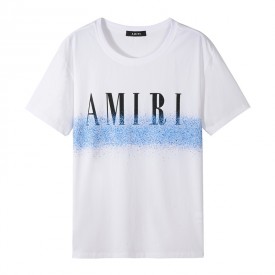 Amiri Logo-print Paint-effect Cotton-jersey T-shirt White