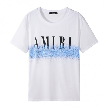 Amiri Logo-print Paint-effect Cotton-jersey T-shirt White