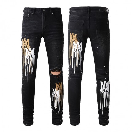 Amiri Ma Stencil Jeans Black