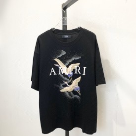 Amiri Men's Cranes Print T shirt Black